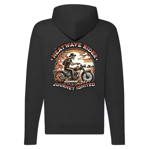 heat wave rider motorcycle mikina na zips, čierna