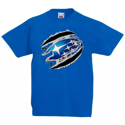 detské tričko subaru modré