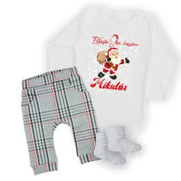   sada body a nohavíc santa s dlhým rukávom sa ku mne dostáva ako prvý