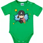 superhero body pre bábätká zelené