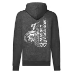 massey ferguson tmavosivý sveter na zips s bielym vzorom