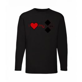milujem svojho otca! čierne tričko s dlhým rukávom