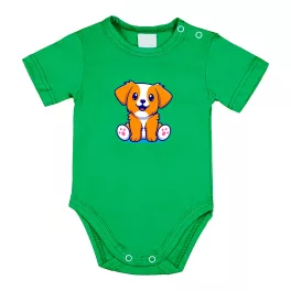 pes krátkym rukávom body pre bábätká zelené