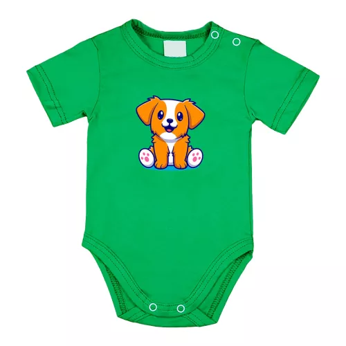 pes krátkym rukávom body pre bábätká zelené