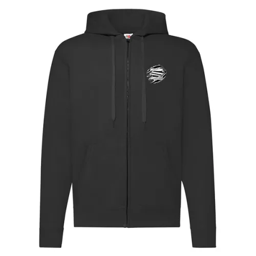 sedadlo na zips čierna mikina