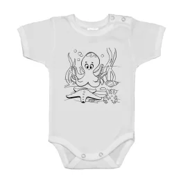 chobotnice s krátkym rukávom body pre bábätká biely