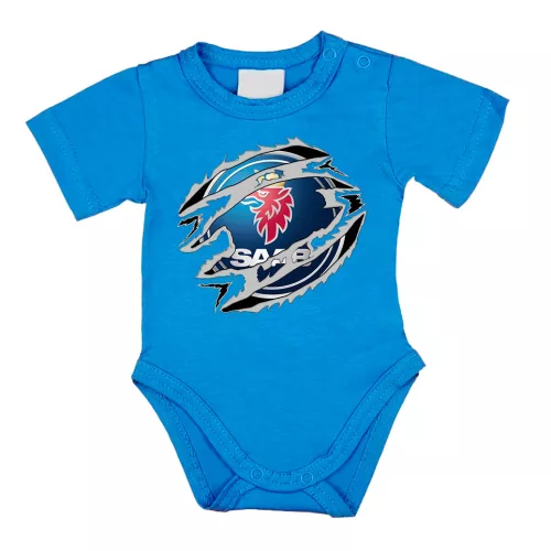 body saab modrá s krátkym rukávom