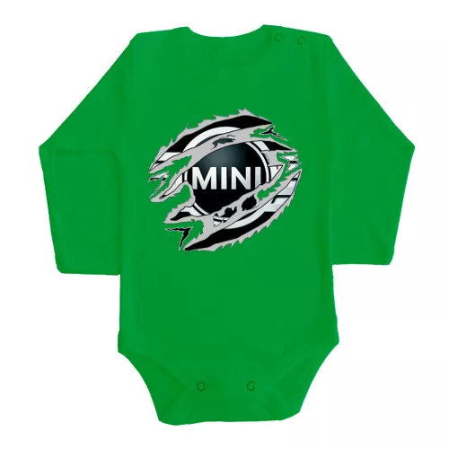 mini zelené dojčenské telo s dlhým rukávom