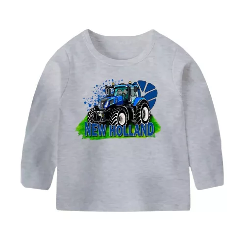 detské tričko new holland šedé detské dlhý rukáv
