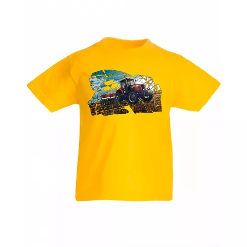 massey ferguson v práci žlté detské tričko