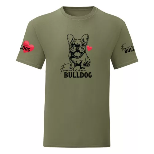 zelené pánske tričko francúzsky bulldog veľký vzor