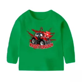 detské tričko massey ferguson zelené dlhým rukávom