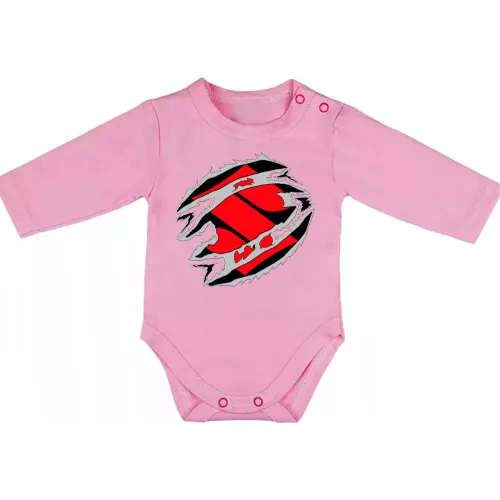 suzuki ružové dojčenské telo s dlhým rukávom