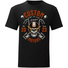 custom motorcycle tričko čierne