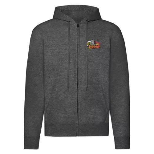 claas dominator zips tmavá šedá mikina