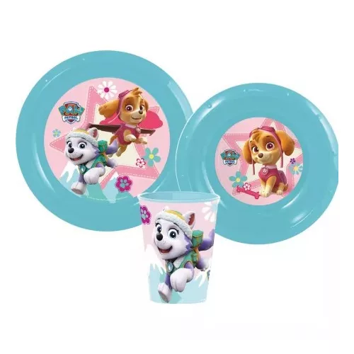 paw patrol plast, súprava príborov modrá