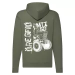 mtz50 sveter so zeleným obrysom na zips s bielym vzorom