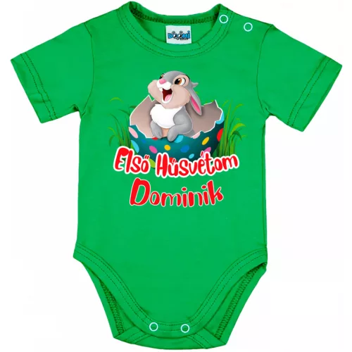 moje prvé veľká noc! detské body krátky rukáv zelené