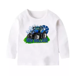 detské tričko new holland biele dlhý rukáv