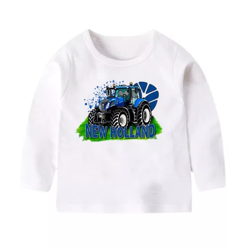 detské tričko new holland biele dlhý rukáv