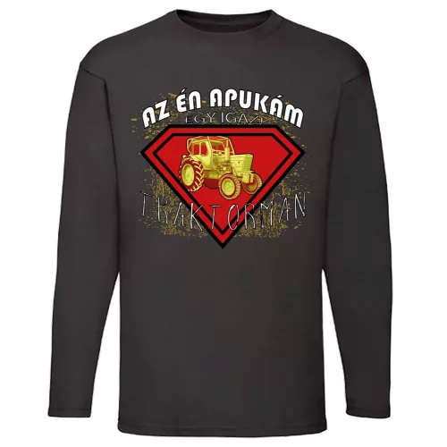 traktorman tričko s dlhým rukávom čierne