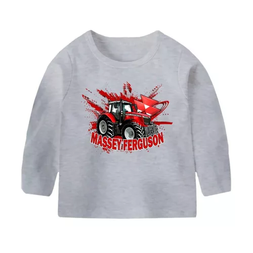 detské tričko massey ferguson šedé s dlhým rukávom