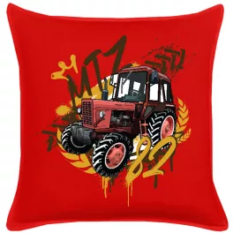 mtz 82 červený bavlnený vankúš (mtz king)