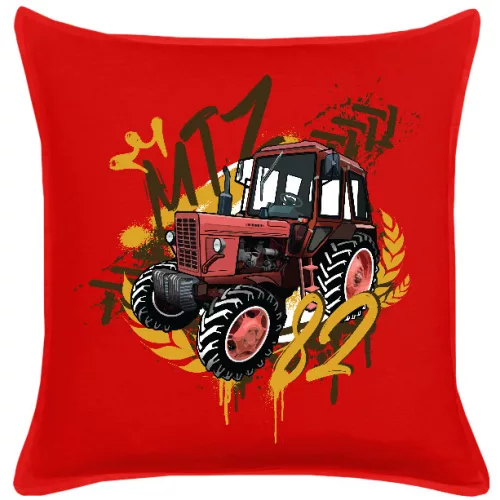 mtz 82 červený bavlnený vankúš (mtz king)