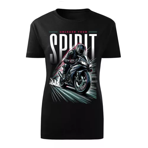 spirit motorcycle dámske tričko čierne