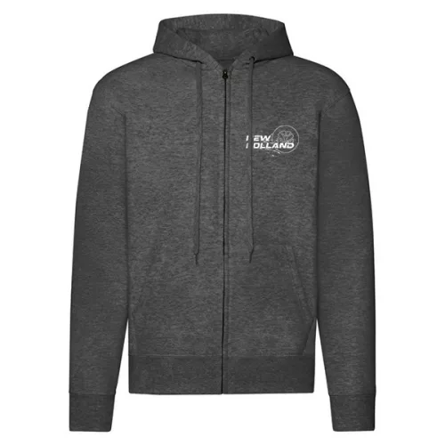 new holland tmavosivý sveter na zips s bielym vzorom