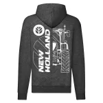new holland tmavosivý sveter na zips s bielym vzorom