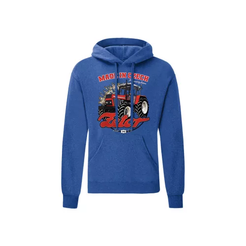 zetor mikina s kapucňou a klokaní vreckom, modrá