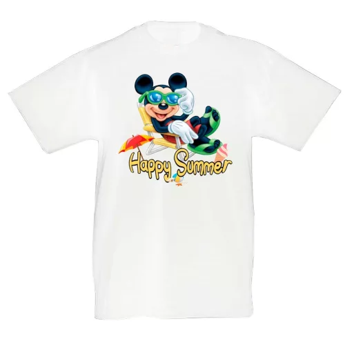 happy summer mickey biely detské tričko