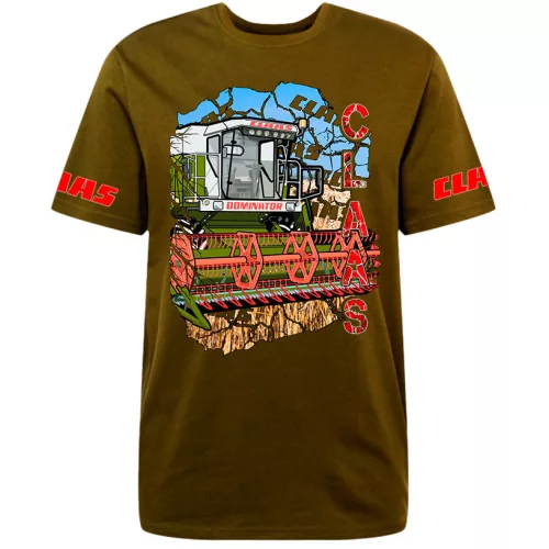 hnedé tričko s claas dominator