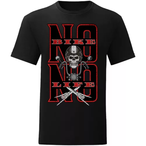 no bike no life motorcycle tričko čierne
