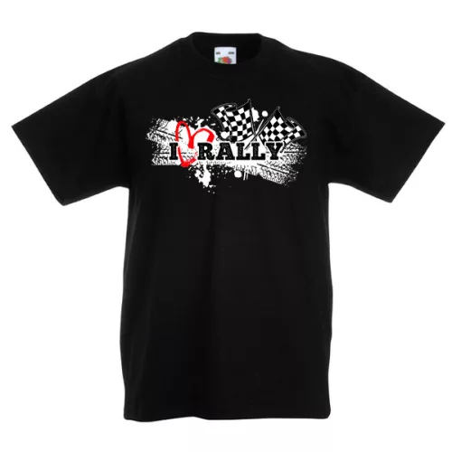detské čierne tričko i love rally