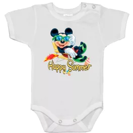 happy summer mickey biele detské body
