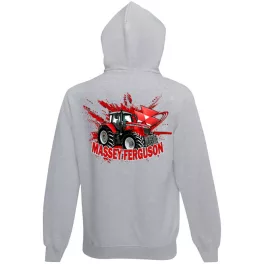 detský sveter na zips massey ferguson - sivý