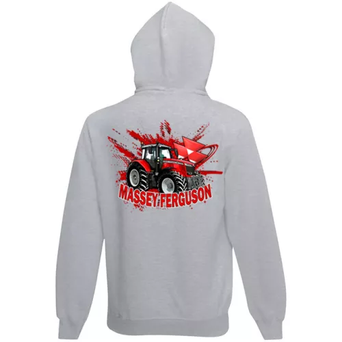 detský sveter na zips massey ferguson - sivý