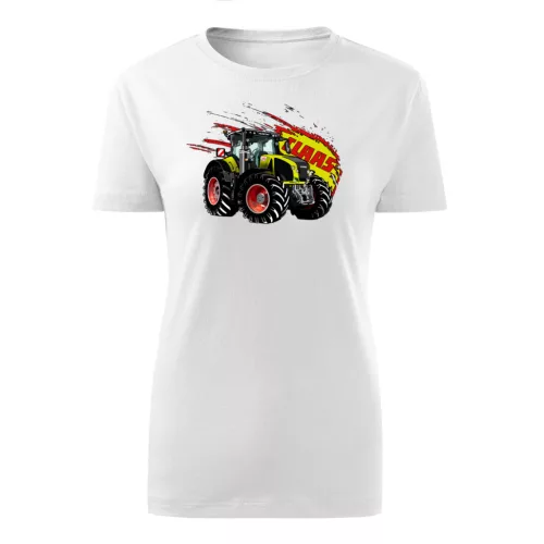 dámske tričko claas axion biely traktor