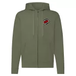 zelená mikina s logom claas na zips