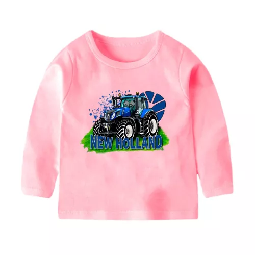 detské tričko new holland ružové dlhý rukáv