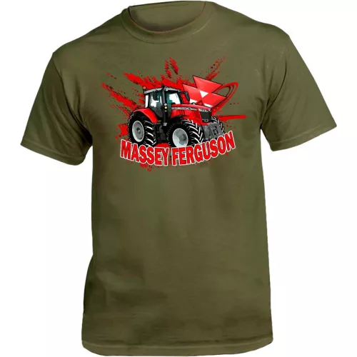 tričko massey ferguson tractor army zelené