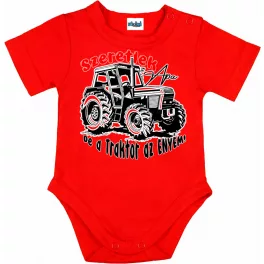   ľúbim ťa ocko, ale traktor je môj! detské telíčko červené