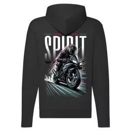 spirit motorcycle mikina na zips, čierna