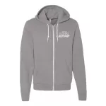 svetlo sivá svetre s kapúcou na zips nový obrys mtz50 biely vzor