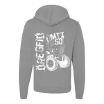 svetlo sivá svetre s kapúcou na zips nový obrys mtz50 biely vzor