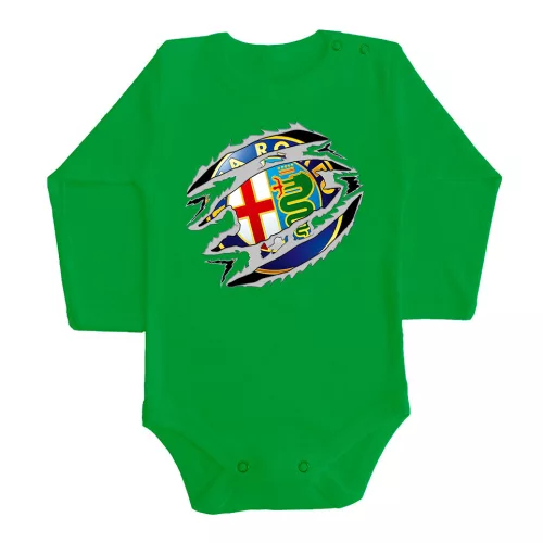 alfa romeo zelené dojčenské telo s dlhým rukávom