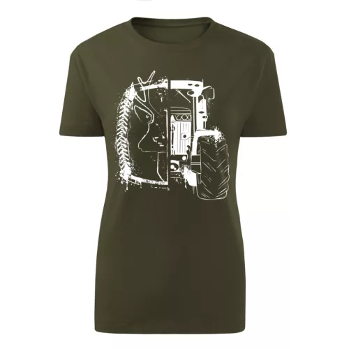 jd new line design zelené dámske tričko biely vzor