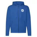 jd sveter na zips s modrým obrysom s bielym vzorom